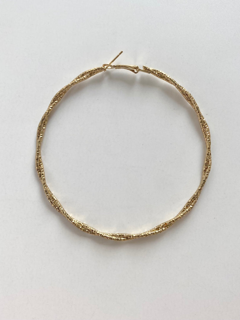 Two Big Waves Mingled Hoop Earrings