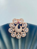 Load image into Gallery viewer, Vivacious Peacock Rose Gold Earrings
