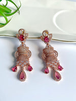 Load image into Gallery viewer, Wine Corset Diamond Earrings
