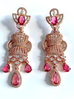 Load image into Gallery viewer, Wine Corset Diamond Earrings
