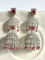 Load image into Gallery viewer, Wine Dream Diamond Dangler Jhumkas
