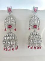 Load image into Gallery viewer, Wine Dream Diamond Dangler Jhumkas

